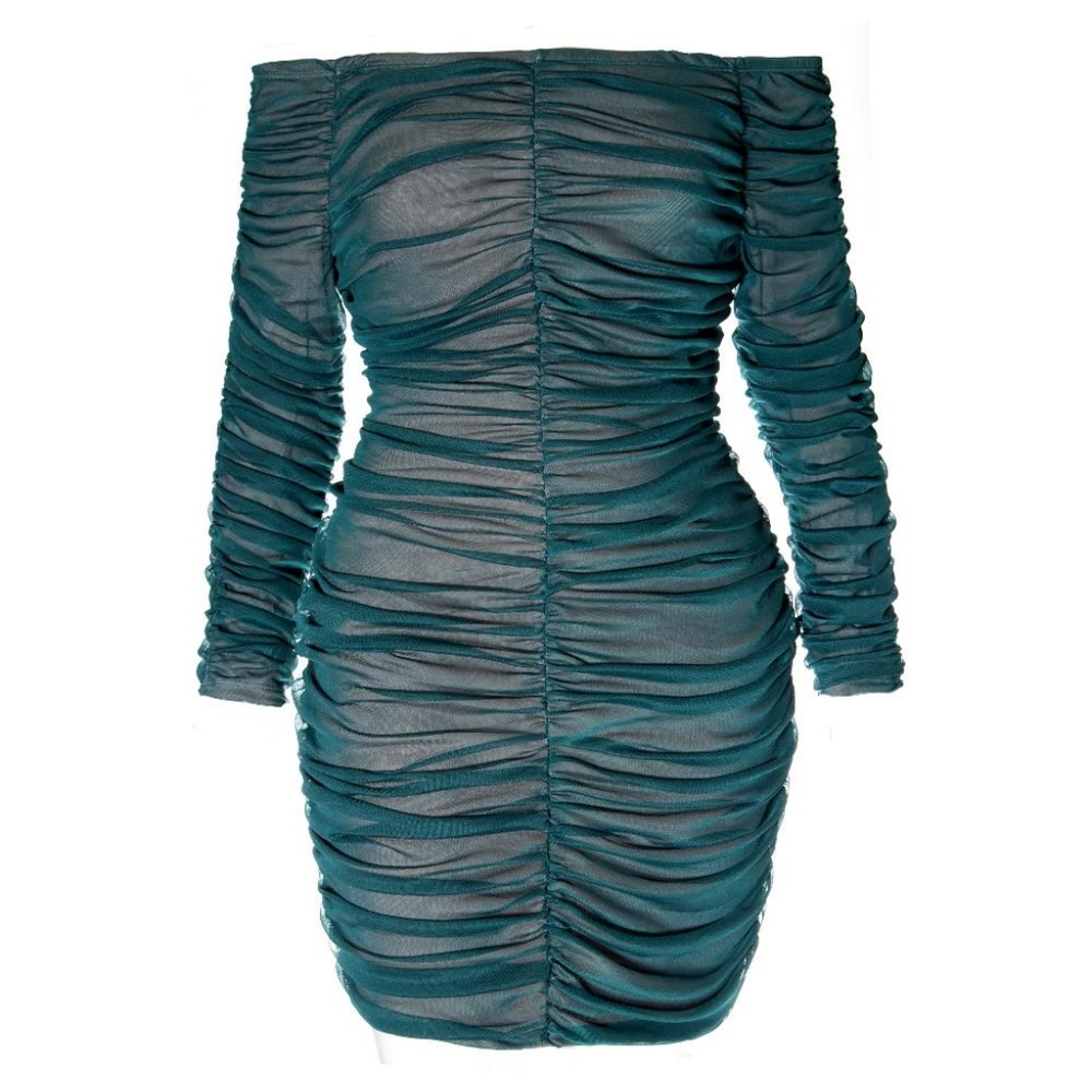 NWOT-Plus Size Green Ruched Dress